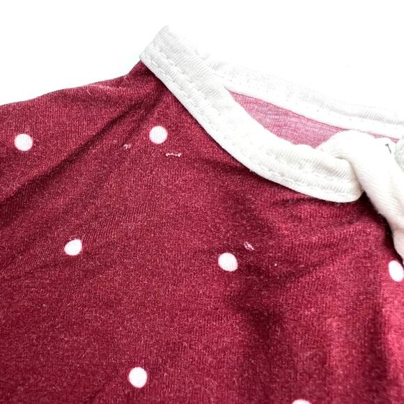 Peregrine Bamboo Maroon Polka Dot Footie Pajamas - Picture 7 of 10